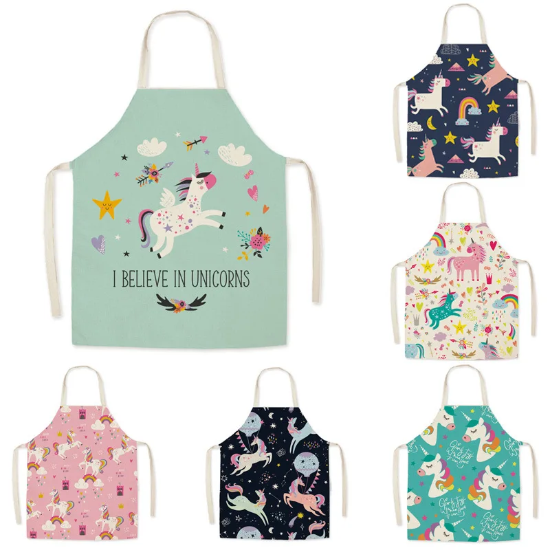 Kitchen Gadgets Trending - Celemek kain Linen katun kartun Unicorn,