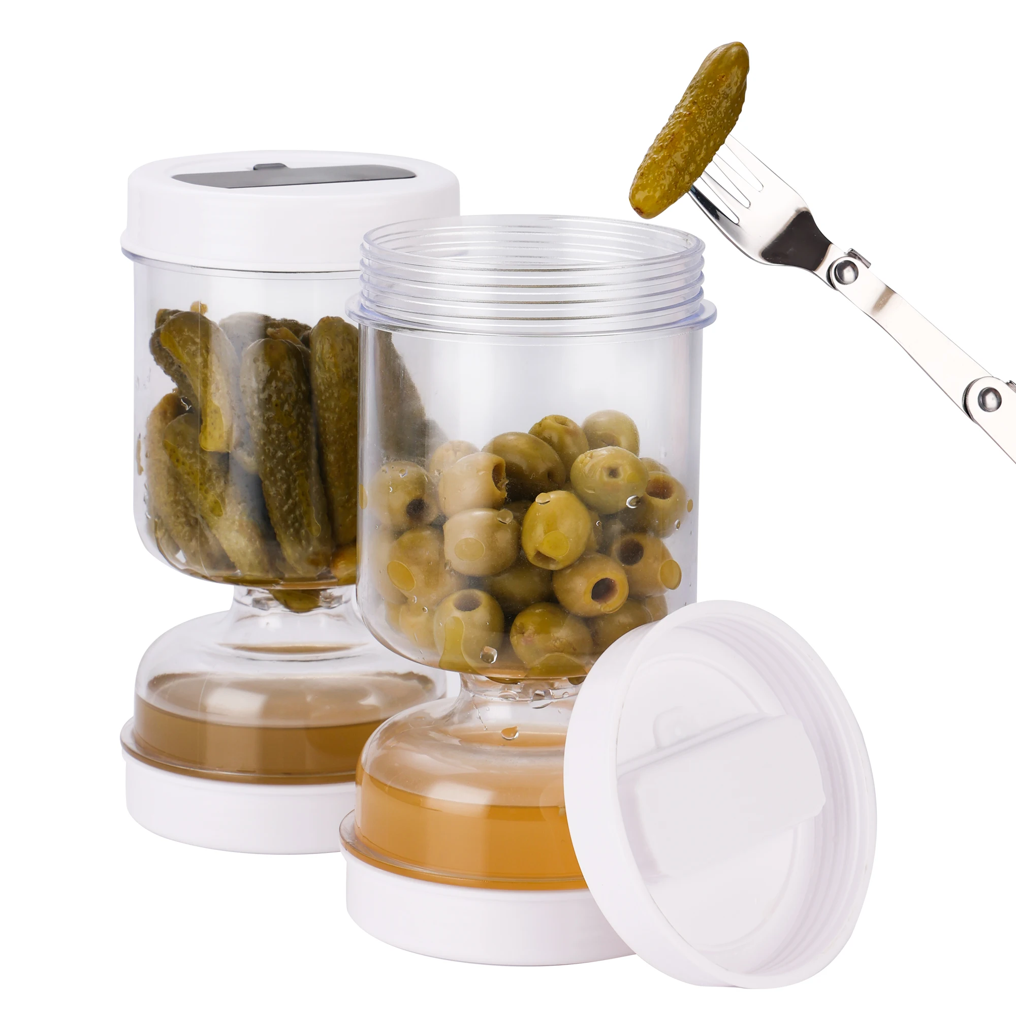 Korean Kitchen Gadgets - Toples Acar dengan Garpu Dispenser Kering