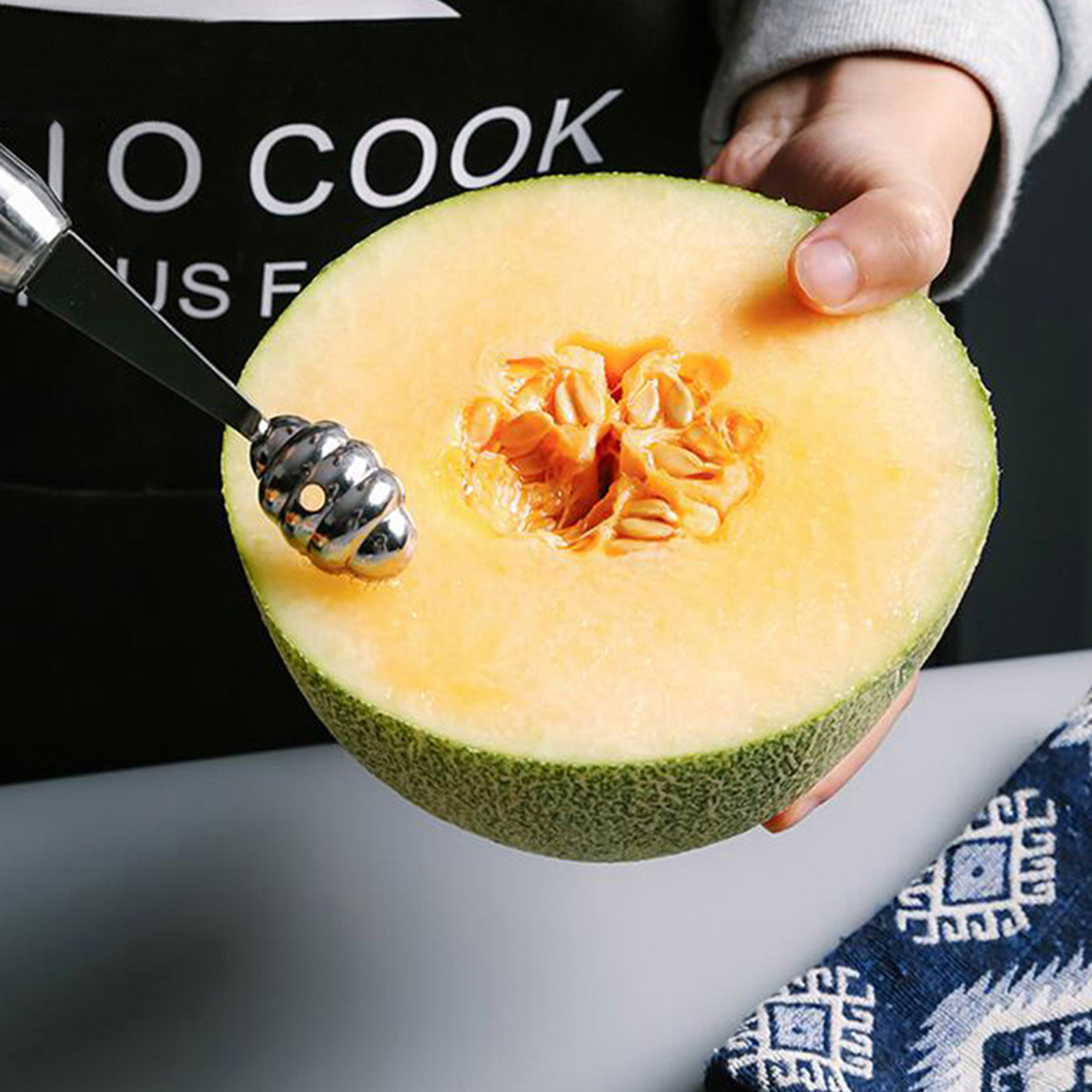 Kitchen Gadgets Kitchen - 1Pcs Sendok Buah Stainless Steel Tahan