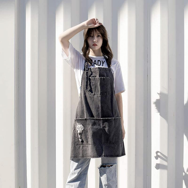 Celemek Denim Katun Cuci Jepan - Kitchen Gadgets Trending ulasan dan harga