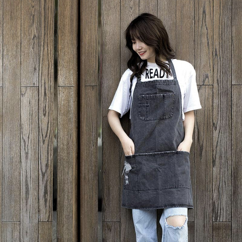 Celemek Denim Katun Cuci Jepan - Kitchen Gadgets Trending ulasan dan harga