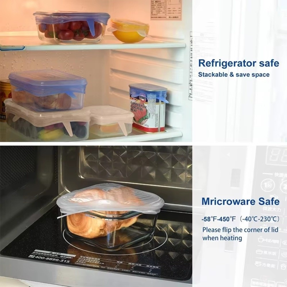 6PCS Tutup Silikon Peregangan  - Kitchen Gadgets That Are Useful ulasan dan harga